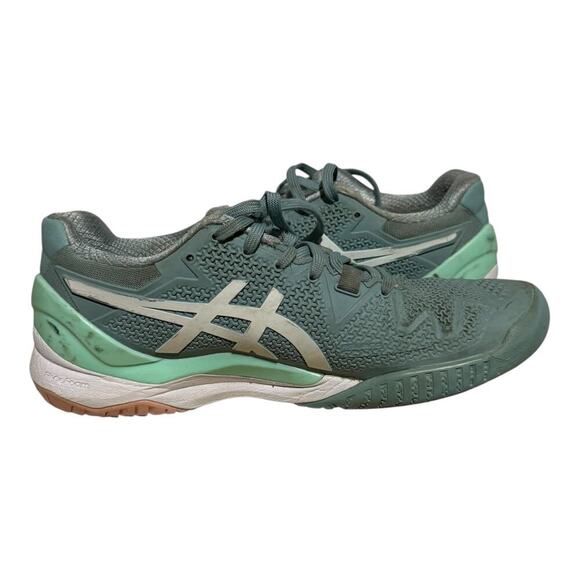 Asics Solution Speed FF 2 Women's 7.5 Teal White Tennis Court Shoes Gel Soles - Picture 7 of 8